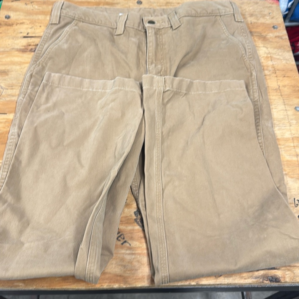 Carhartt Mens 36 x 32 Relaxed Fit Khaki Canvas Work Pants Workcore Gorpcore